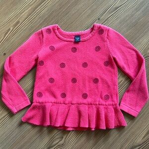 Baby Gap Pink Sequin Polka Dot Sweater Shirt